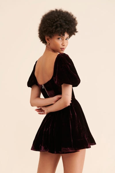 black velvet corset mini dress Miss Circle Olya Black and White Velvet A-Line Corset Mini Dress M main image 0