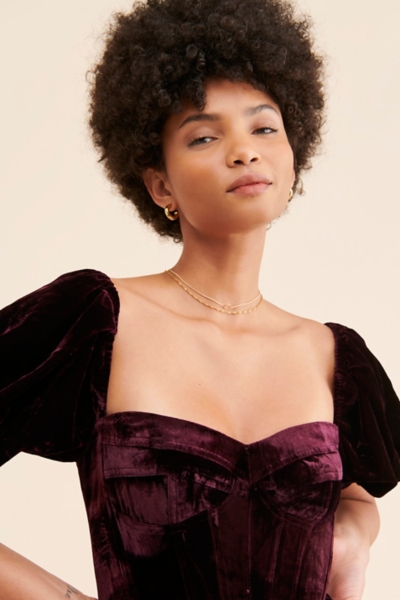 white christmas dresses Lori Royal Blue Velvet Corset Bardot Ruched Midi Velvet Dress – Nazz  Collection main image 1
