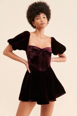 Velour Corset Mini Dress by Bardot for $35