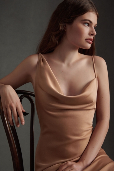 August Satin Charmeuse Midi Dress | Nuuly