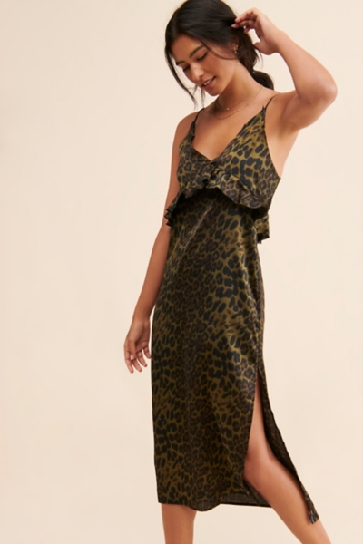 leopard slip dress