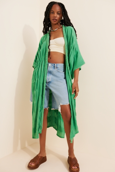 Ruched Side-Slit Duster | Nuuly