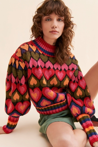 Full Of Hearts Jacquard Sweater | Nuuly