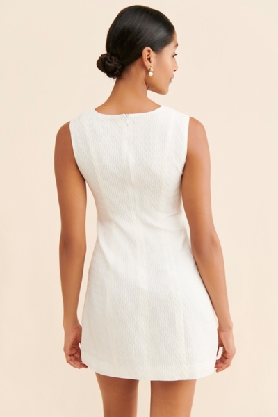 strapless open back dress Haddy Pleated Mini Dress in Pink