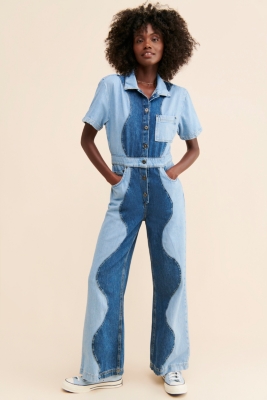 THE RAGGED PRIEST/チェックオーバーオール Wavy Printed Coveralls | Nuuly
