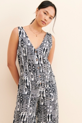 Mixed print jumpsuit outlet