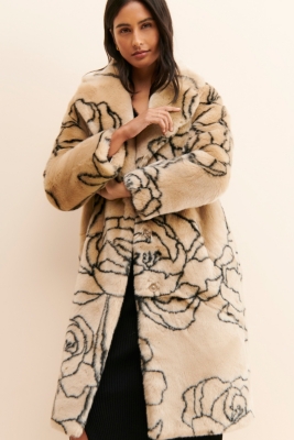 Katie Faux Fur Rose Coat