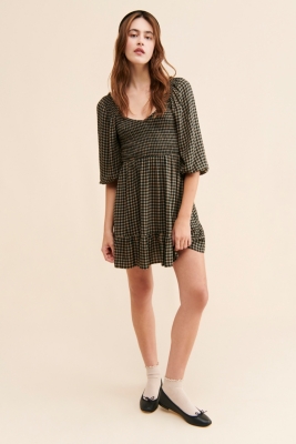 Gingham Smocked Mini Dress | Nuuly