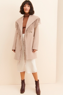 Fringe Wool Coat