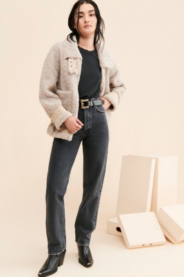 Kylie Sherpa Moto Jacket | Nuuly