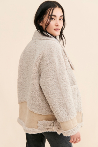 Kylie Sherpa Moto Jacket | Nuuly