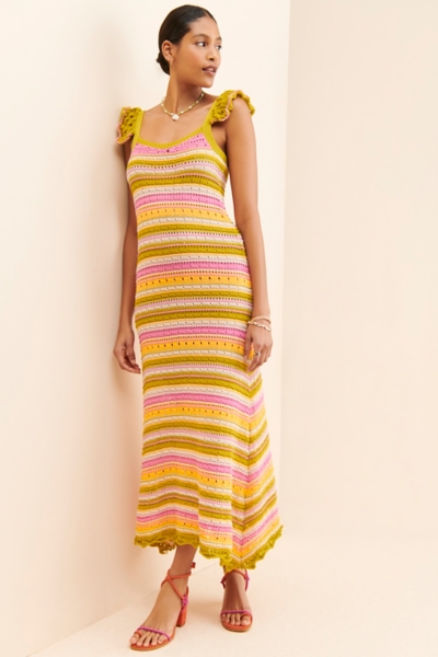 chinese dress ladies Caspa Crochet Maxi Dress