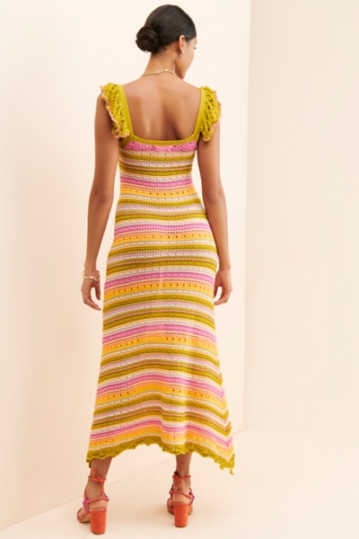 knee length dresses for ladies Belize Metallic Crochet Dress – Retrofete