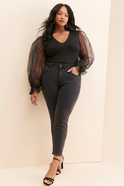 V-Neck Puff-Sleeve Bodysuit | Nuuly