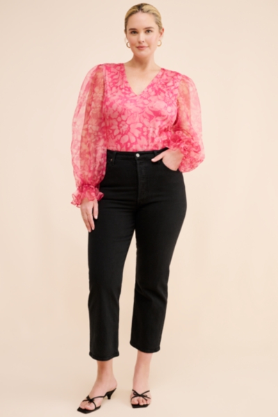 V-Neck Puff-Sleeve Bodysuit Nuuly