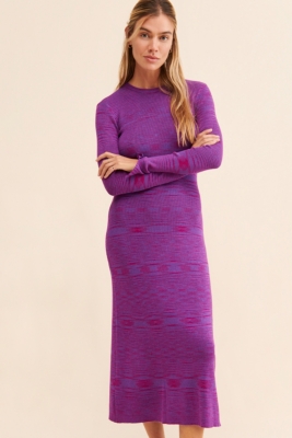 velvet knit dress Joanie Knit Dress 3/4 Sleeve