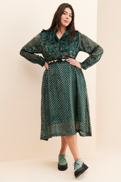 knee length dresses for ladies Vanessa L/S Ribbed Buckle Midi Dress main image 1