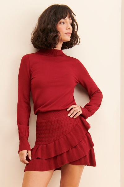 fitted lace wedding dress Dixie Red Sweater Dress L main image 0