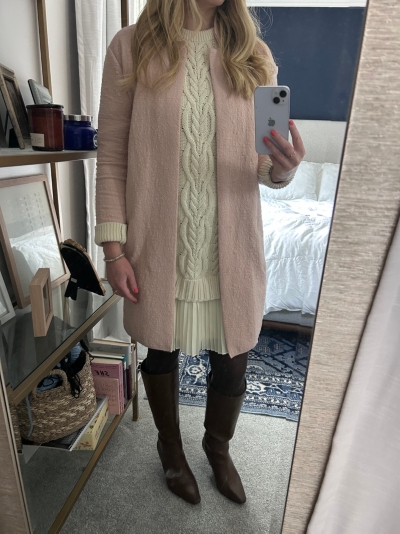 Twofer Cable-Knit Sweater Mini Dress | Nuuly