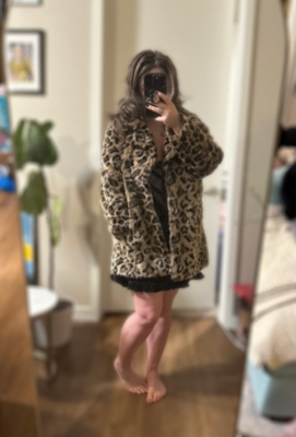 Bershka on sale leopard coat