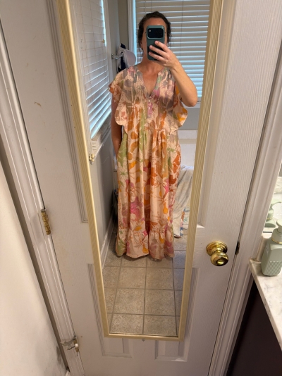chinese dress ladies Cassandra Off Shoulder Slinky Maxi Dress / Pale Pink | Meshki main image 1