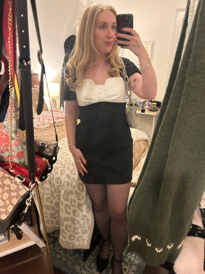 maeve bow shift mini dress Maeve Anthropologie Off the Shoulder Bow Colorblock Shift Mini Dress