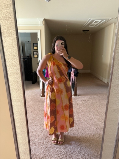 One-Shoulder Seamed A-Line Dress | Nuuly