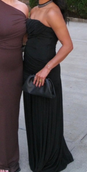 strapless drop waist ruched maxi dress misha MISHA