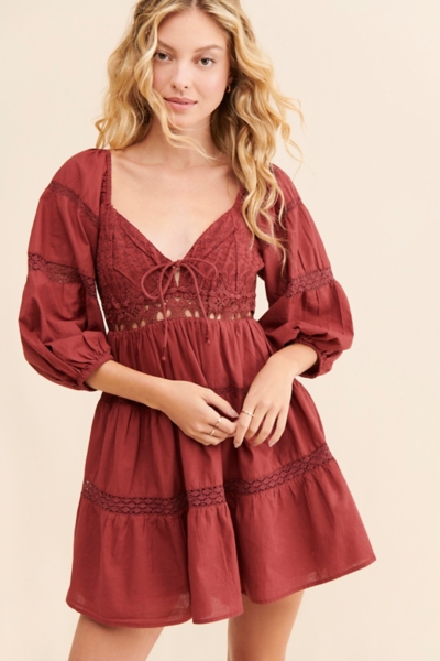 chinese dress ladies All Mine Blue Lace Mini Dress main image 1