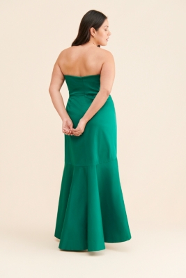 Strapless Ruffled Gown