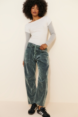 Free People ★ We The Free Moxie Flocked Barrel Jeans We The Free Moxie Flocked Pull-On Barrel Jeans | Free People