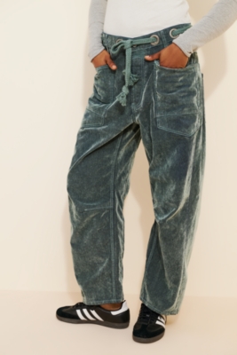 Free People ★ We The Free Moxie Flocked Barrel Jeans We The Free Moxie Flocked Pull-On Barrel Jeans | Free People