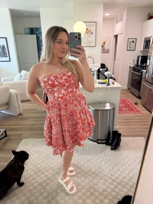 Jaquard Strapless Mini Dress | Nuuly