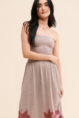 Smocked Stripe Maxi Dress | Nuuly