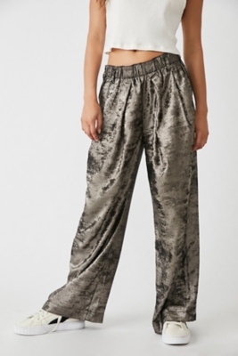 パンツ IONSEOUL Wrinkle Velour Wide Training Pants 5JH256 Ladies Pant - Vuori Halo Essential Wideleg Pants – Makin