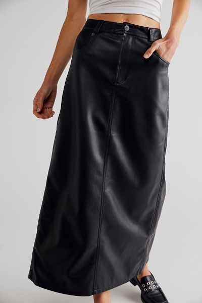 City Slicker Vegan Maxi Skirt | Nuuly