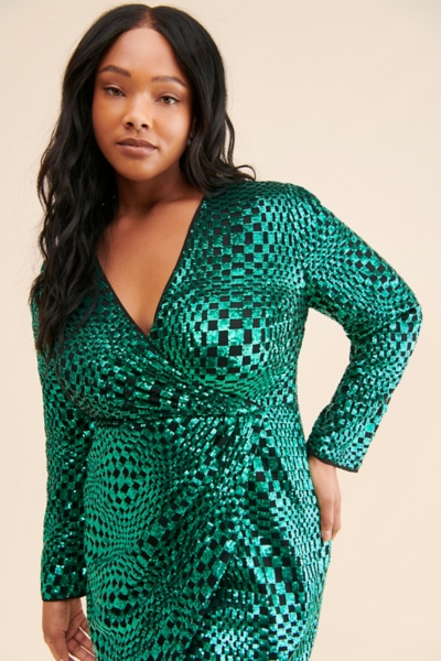 green emerald velvet dress Dayton Teal Sequin Mini Dress - US 10 main image 0