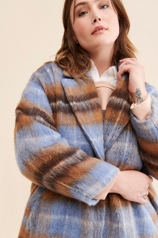 Brushed Plaid Relaxed Coat | Nuuly Brushed Plaid Relaxed Coat | Nuuly