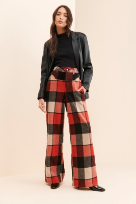 パンツ NEON SIGN plaid mw plover tiered pants NEON SIGN plaid mw plover tiered pants