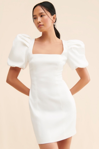 knee length dresses for ladies Klaudia Mini Dress White