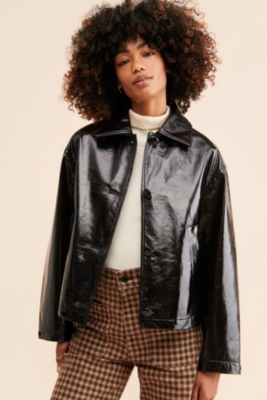 Monki vinyl outlet jacket