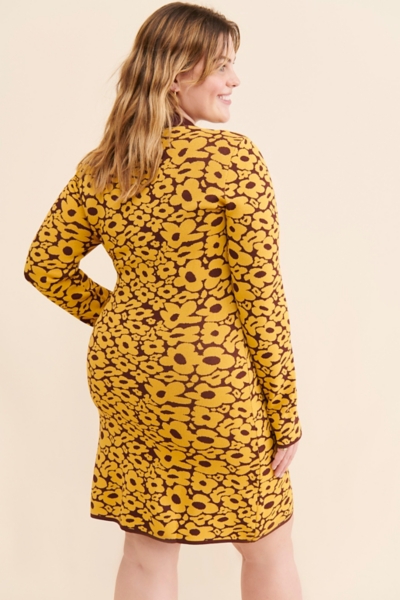 knee length dresses for ladies Goldie Dress in Metallic Jacquard  MILLE