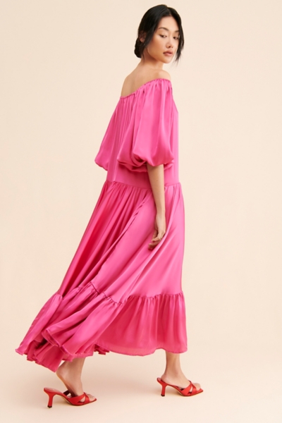 knee length dresses for ladies Bettina Animal Midnight Maxi Dress, from Apiece Apart Anm MDN / 0