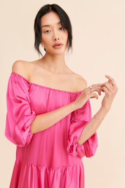 knee length dresses for ladies Bettina Animal Midnight Maxi Dress, from Apiece Apart Anm MDN / 0