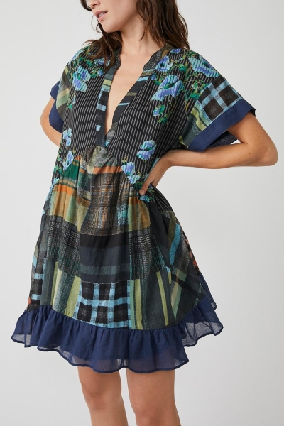 knee length dresses for ladies Agnes Plaid mini- Free People – Arizonia Rose main image 0