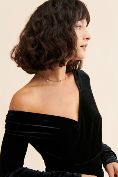 Velvet Asymmetrical Ruched Dress | Nuuly
