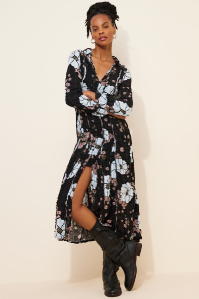 chinese dress ladies Bl-nk Eustella Bare V-Neck Maxi Dress – katie + hubbell main image 1