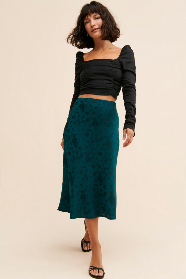 Brushed Satin Floral Skirt | Nuuly Brushed Satin Floral Skirt | Nuuly