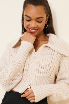 【YOURNUS】Assemble Collar Knit Zip-up Sunny Collared Zip-Up Cardigan | Nuuly