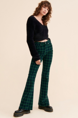 Plaid Corduroy Flare Pants | Nuuly